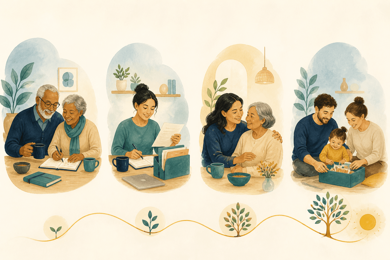 Four family moments showing preparation growing over time